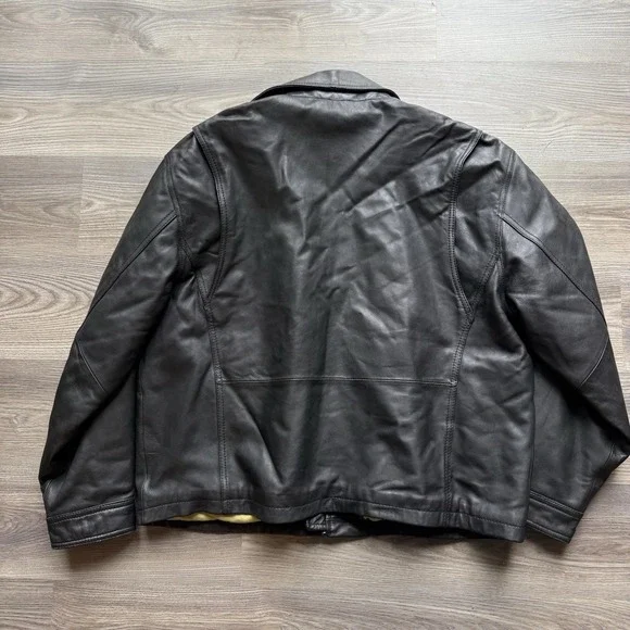 The Original James Dean Leather Jacket Mens XL Black Bomber The